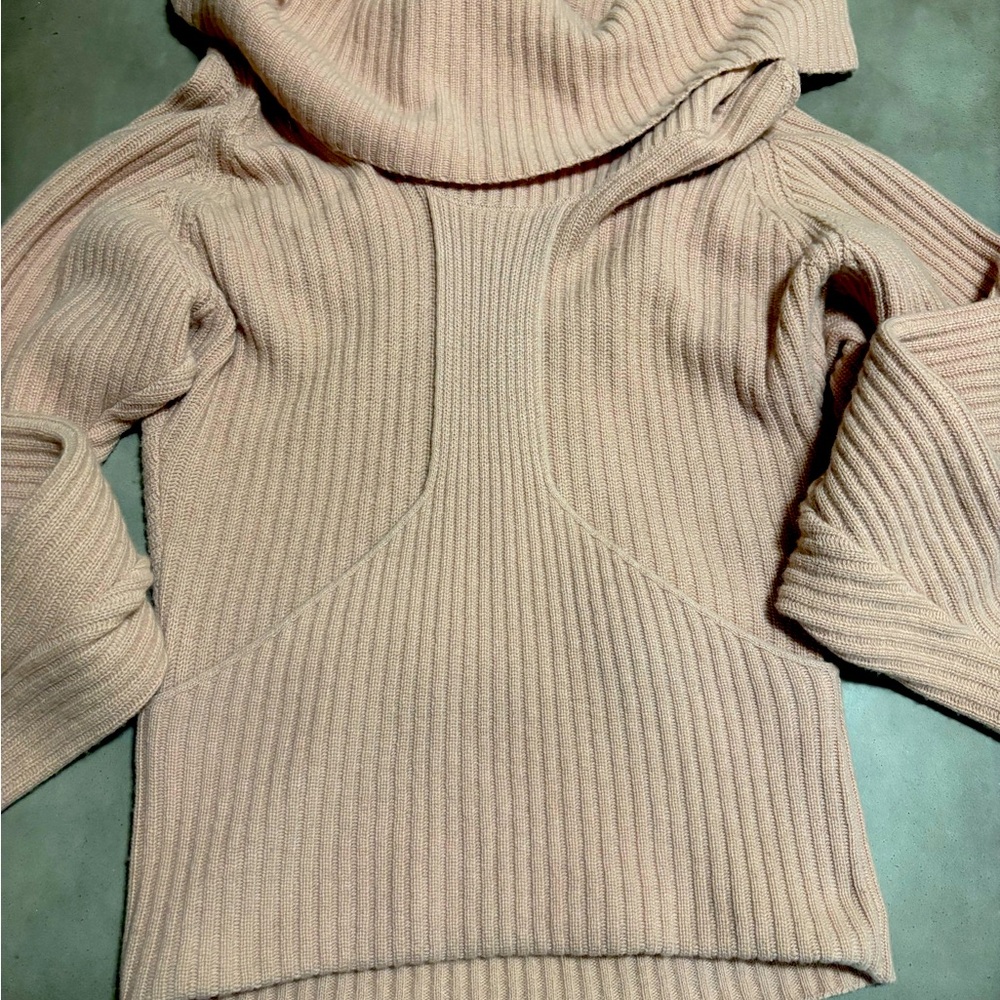 Vintage Stella McCartney Y2K Oversized Alpaca Wool Ribbed Cowl Tunic Sweater